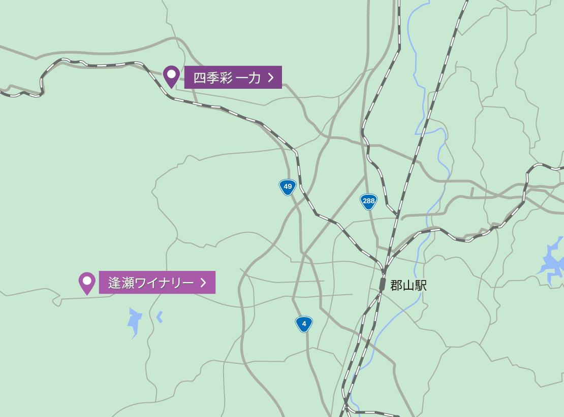 リゾート施設マップ郡山市エリア